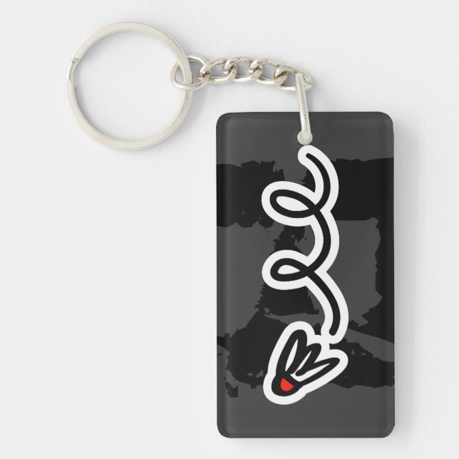 Porte-clefs Porte - clé de Badminton avec tirage de navette (Devant)