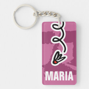 Porte-clefs Porte - clé de badminton personnalisé avec nom