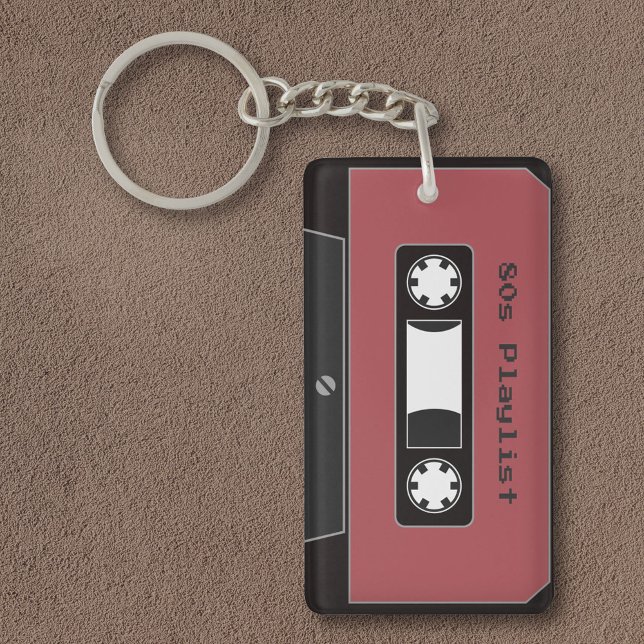 Porte-clefs Porte - clé de bande de cassette rouge (Red Cassette Tape Keychain)