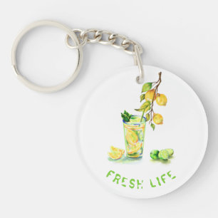 Porte-clefs Porte - clé de boisson au citron frais - Texte per