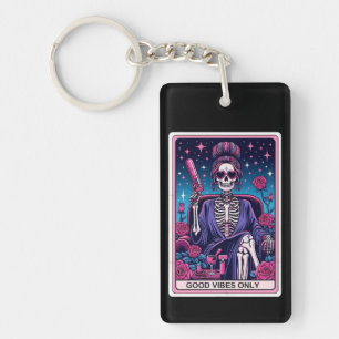 Porte-clefs Porte - clé de carte Tarot Good Vibes uniquement