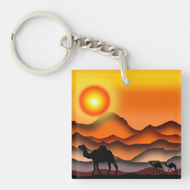 Porte-clefs Porte - clé de Chameau Sunset du désert (Devant)