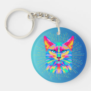 Porte-clefs Porte - clé de chats psychédélique Fob