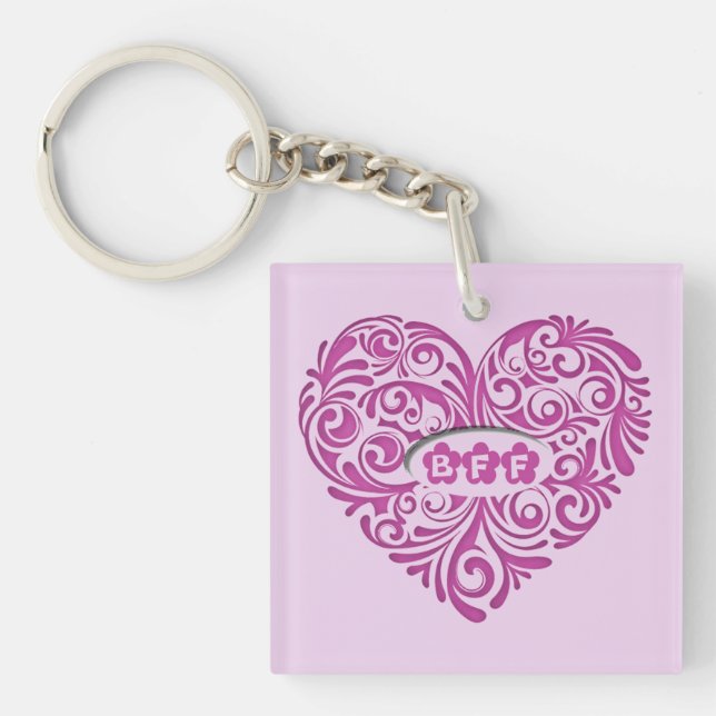 Porte-clefs Porte - clé de coeur Pink Personnalisé (Devant)