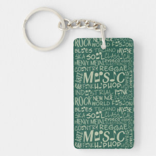 Porte-clefs Porte - clé de collage Word des genres musicaux