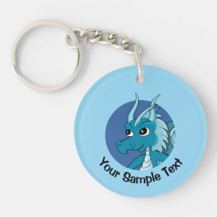 Porte-clefs Porte - clé de dessin animé du dragon bleu