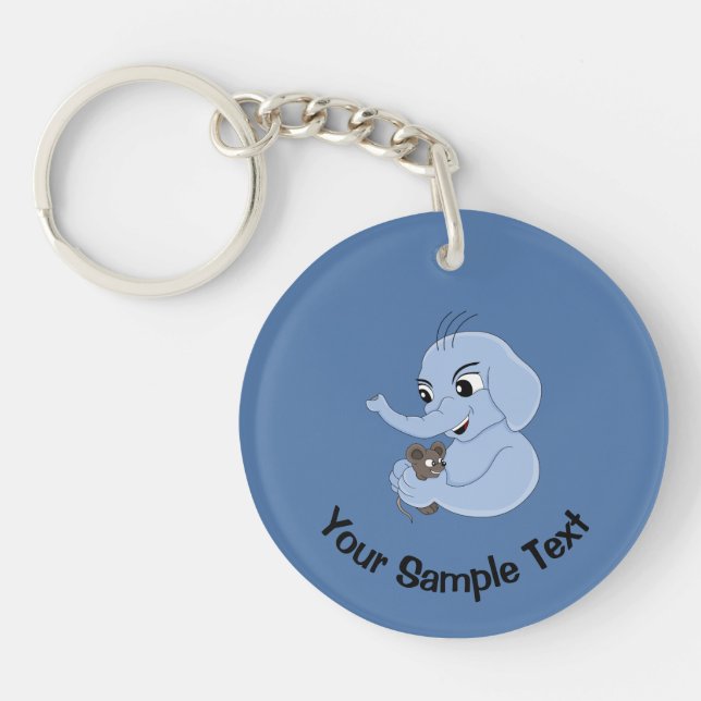 Porte-clefs Porte - clé de dessin animé mignon pour éléphant (Devant)