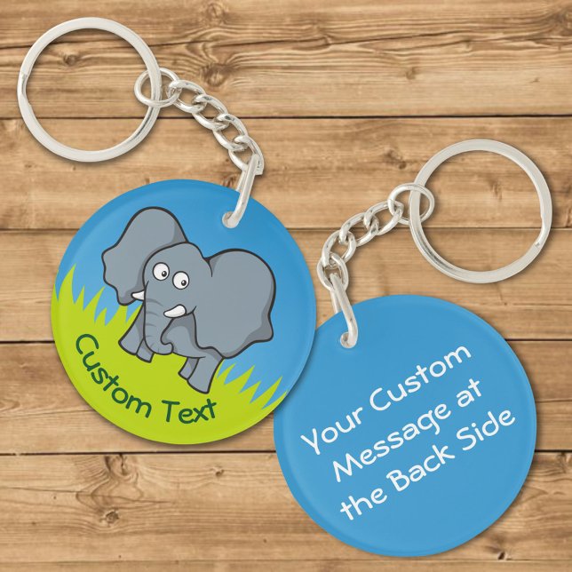 Porte-clefs Porte - clé de dessin pour éléphant gris (Créateur téléchargé)