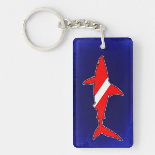 Porte-clefs Porte - clé de drapeau de plongée en forme de requ