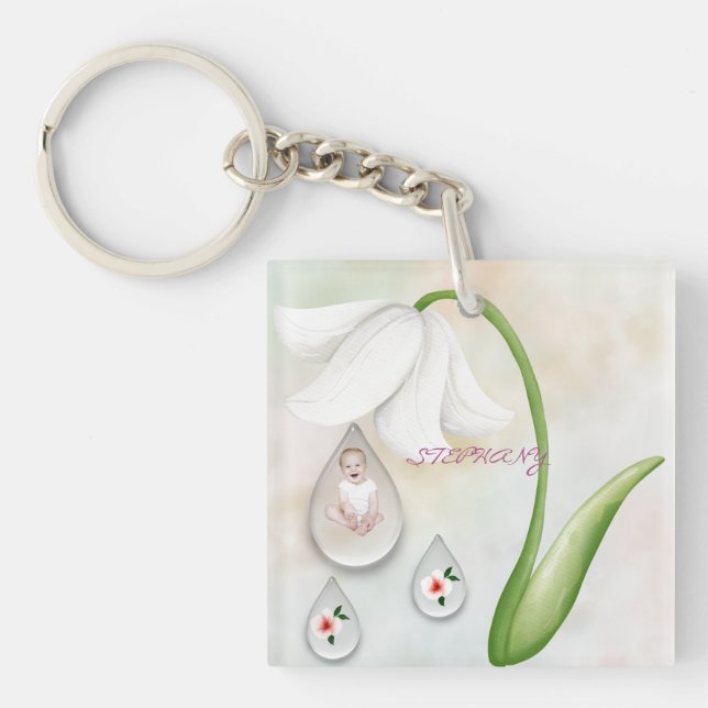 Porte-clefs Porte - clé de droplets de fées blanches (Devant)