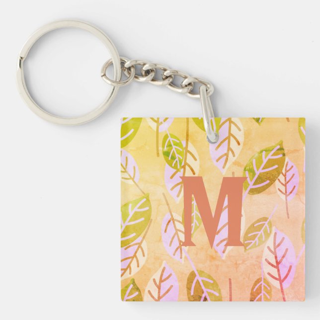Porte-clefs Porte - clé de feuilles Abstraites Monogrammed Ros (Devant)
