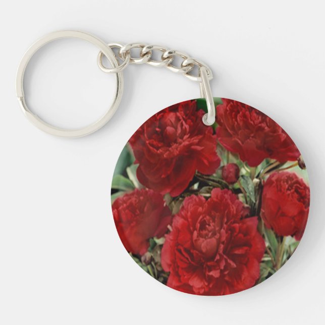 Porte-clefs Porte - clé de fleurs de carnation rouge (Devant)