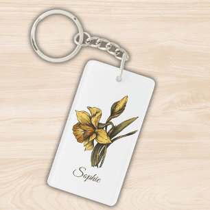 Porte-clefs Porte - clé de jonquille personnalisée de la fleur