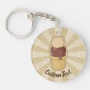 Porte-clefs Porte - clé de la Coupe de crème glacée à deux bal