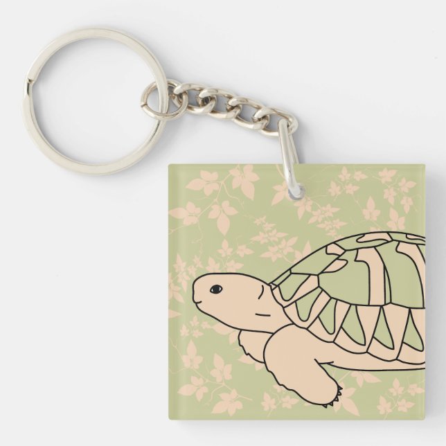 Porte-clefs Porte - clé de la tortue de Hermann (vert de (Devant)