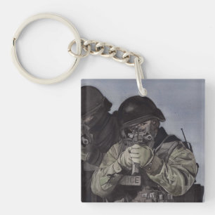 Porte-clefs Porte - clé de l'équipe SWAT de police personnalis