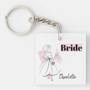 Porte-clefs Porte - clé de mariée rose