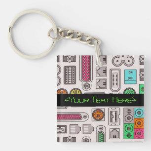 Porte-clefs Porte - clé de motif d'entrée d'humour de geeks