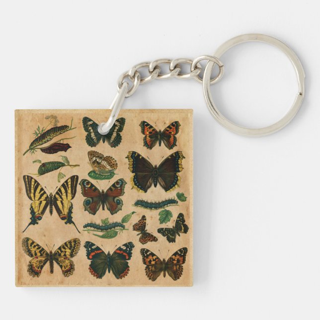 Porte-clefs Porte - clé de Motif papillon vintage (Dos)