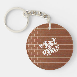 Porte-clefs Porte - clé de mur de briques avec texte personnal