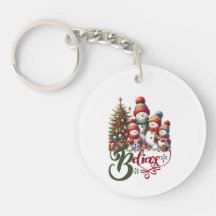 Porte - clé de Noël avec bonhomme de neige Croire