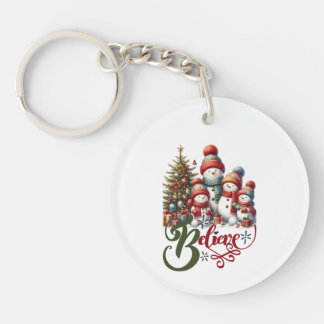 Porte-clefs Porte - clé de Noël avec bonhomme de neige Croire