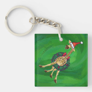 Porte-clefs Porte - clé de Noël Giraffe