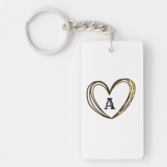 PORTE-CLEFS PORTE - CLÉ DE NOM DE COEUR CUT (Devant)