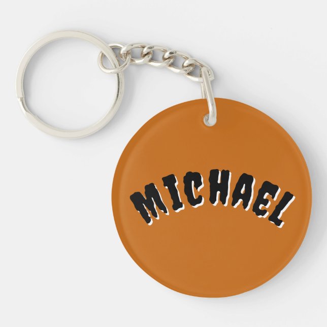 Porte-clefs Porte - clé de nom éffrayant (orange foncé et noir (Devant)