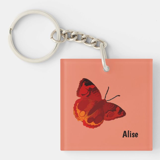 Porte-clefs Porte - clé de papillon Buckeye dans Peach (Devant)