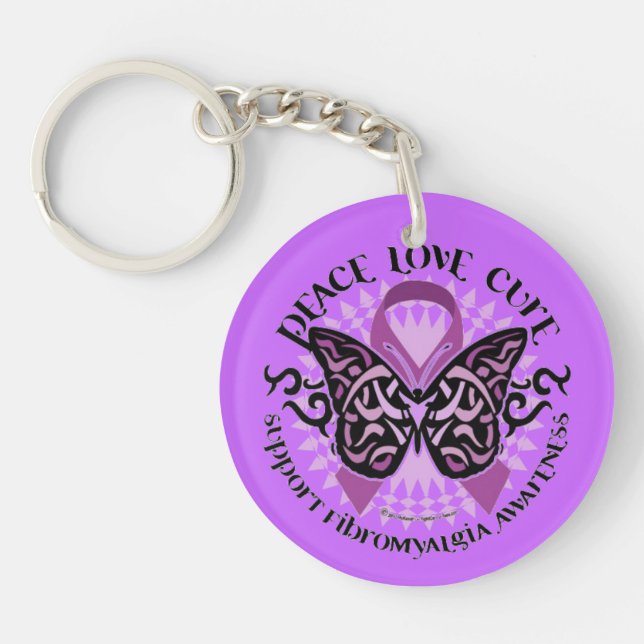 Porte-clefs Porte - clé de papillon de fibromyalgie de (Devant)
