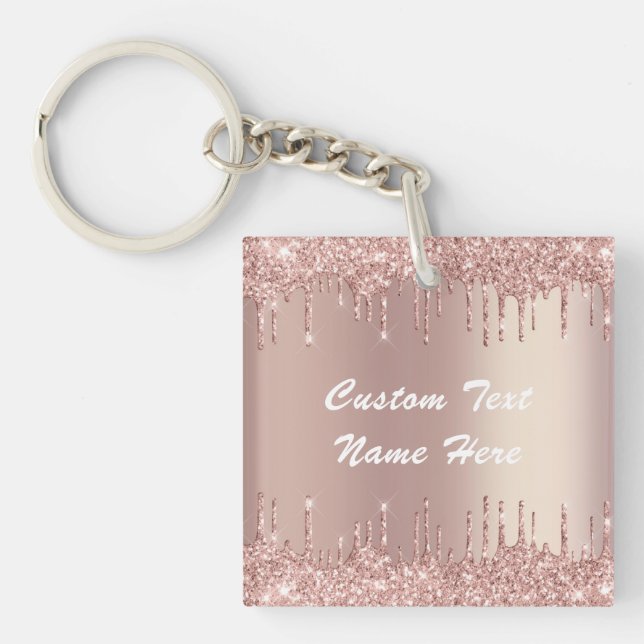 Porte-clefs Porte - clé de Parties scintillant rose Gold avec  (Devant)