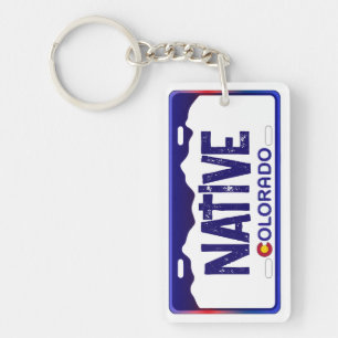 Porte-clefs Porte - clé de plaque d'immatriculation bleu du Co