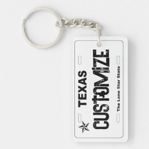 Porte-clefs Porte - clé de plaque d'immatriculation Texas blan
