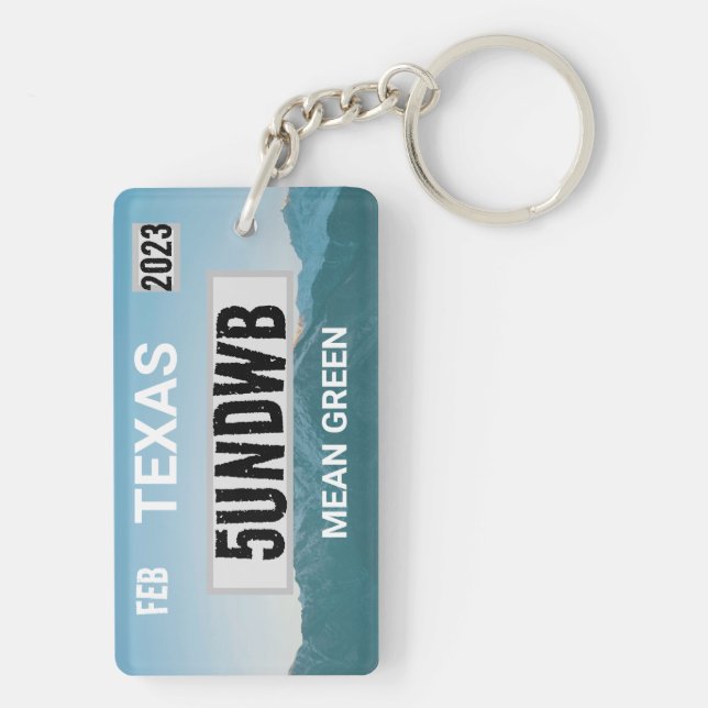 Porte-clefs porte - clé de plaque d'immatriculation verte moye (Dos)