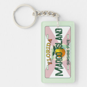 Porte-clefs Porte - clé de plaque drapeau de Marco Island Flor