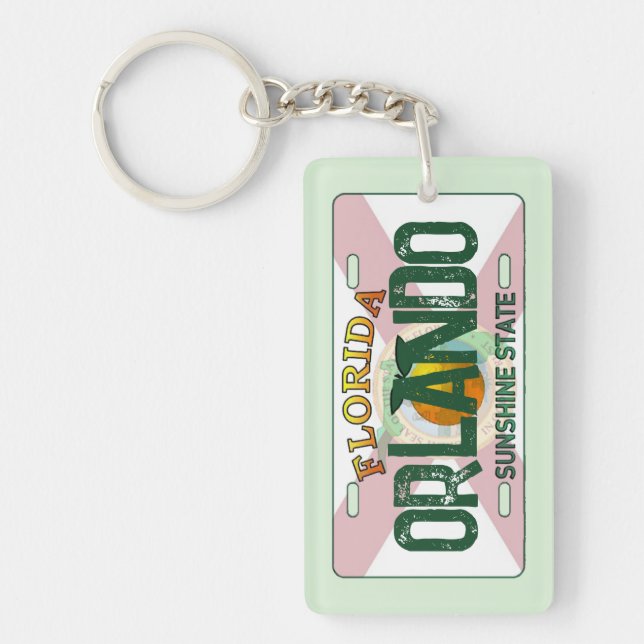Porte-clefs Porte - clé de plaque drapeau d'Orlando Florida (Devant)
