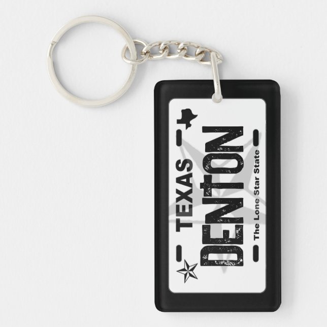 Porte-clefs Porte - clé de plaque noire Denton Texas (Devant)