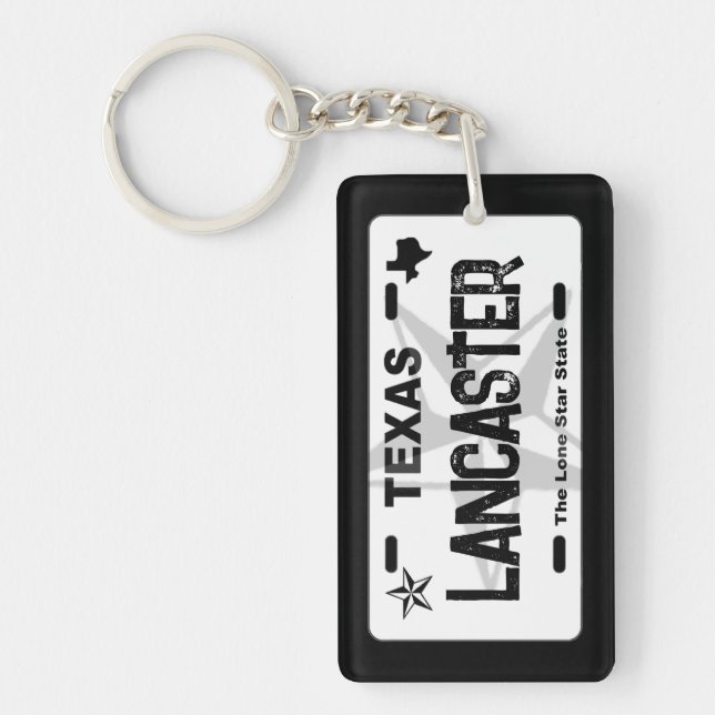 Porte-clefs Porte - clé de plaque noire Lancaster Texas (Devant)