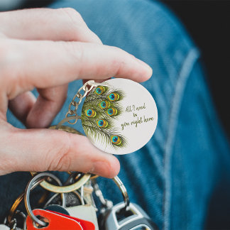 Porte-clefs Porte - clé de plume Peacock personnalisé