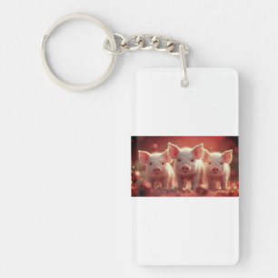 Porte-clefs "Porte - clé de porc mignon - Charme animal de fer