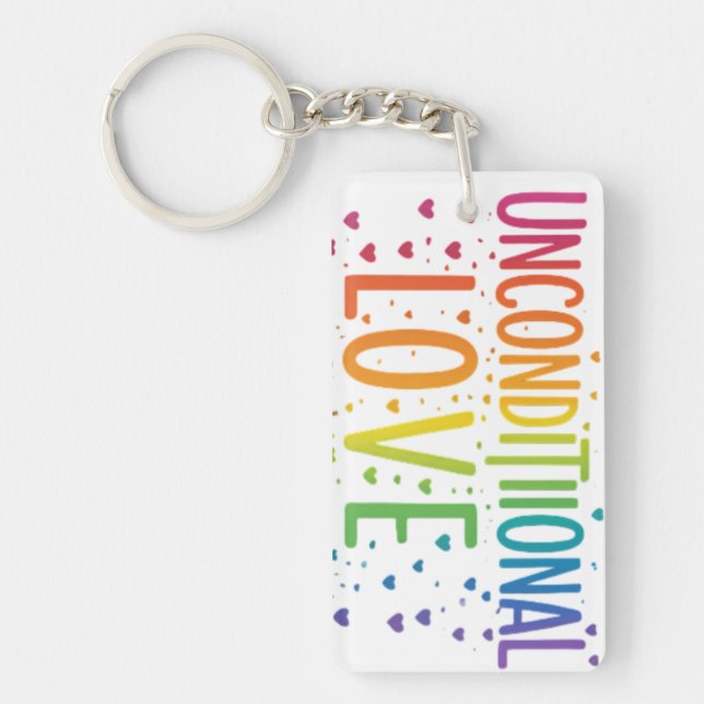 Porte-clefs Porte - clé de rectangle d'amour inconditionnel (Devant)