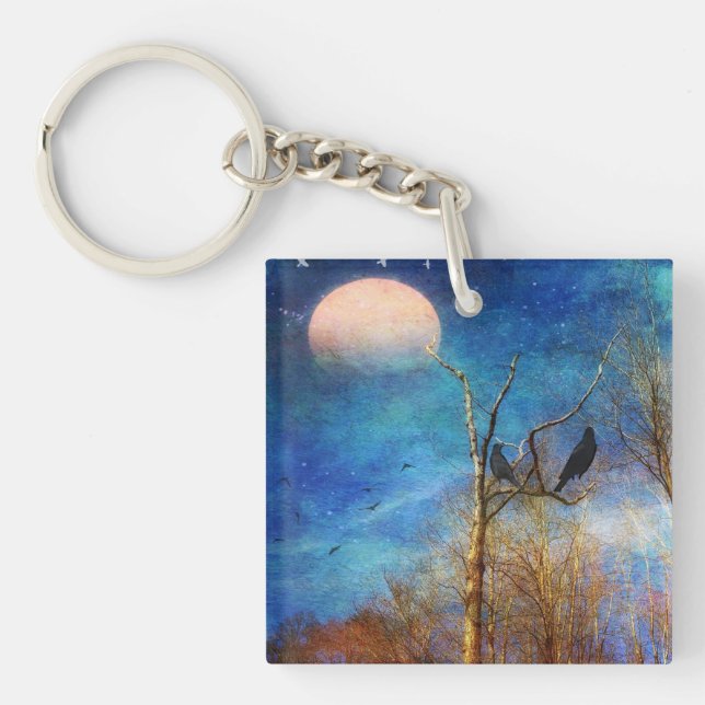 Porte-clefs Porte - clé de scène de la forêt lunaire (Devant)