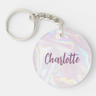 Porte-clefs Porte - clé de script personnalisé Girl Pink