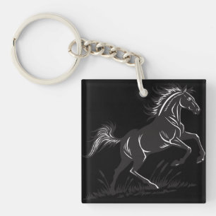Porte-clefs Porte - clé de silhouette du cheval d'élevage