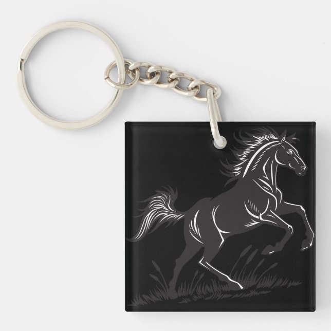 Porte-clefs Porte - clé de silhouette du cheval d'élevage (Devant)