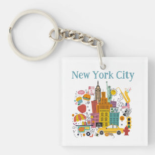 Porte-clefs Porte - clé de style coloré à New York