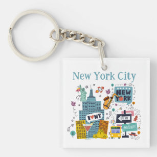 Porte-clefs Porte - clé de style coloré de New York