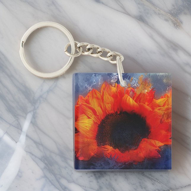 Porte-clefs Porte - clé de tournesol orange (Créateur téléchargé)