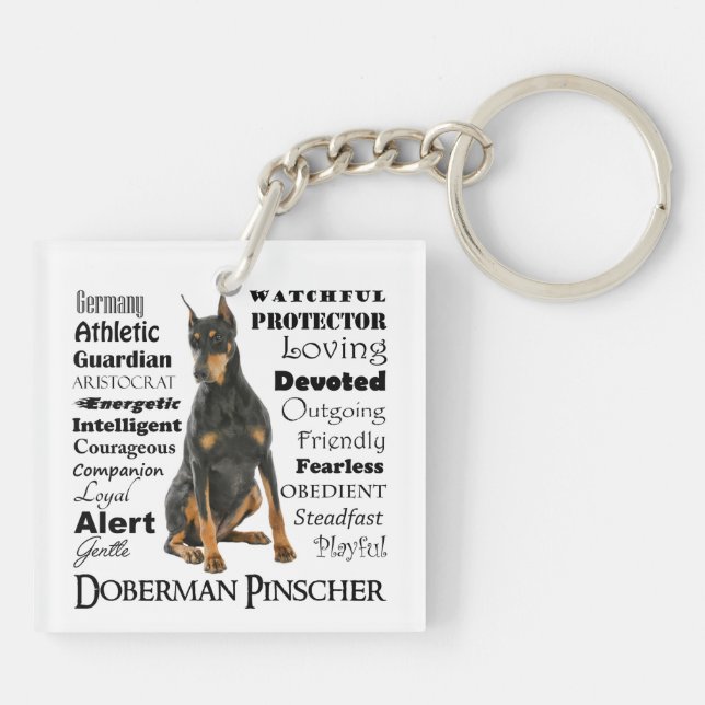 Porte-clefs Porte - clé de traits de dobermann (Dos)